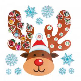 Autocolant de perete, de crăciun - calendar de advent - model ren