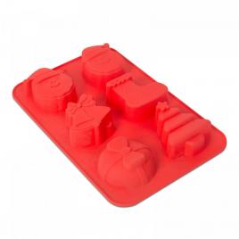 Formă de copt din silicon - motive de crăciun - 25,5 x 16,5 x 3 cm