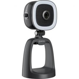 Boya by-cm6a all-in-1 usb mic with led ring light, full 1080p camera