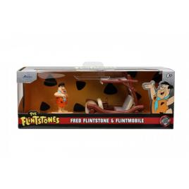 Jada set masinuta metalica flintmobilul scara 1:32 si figurina fred flintstone