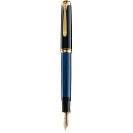 Stilou souveran m600 f,penita aur 14k,accesorii placate cu aur,negru-albastru