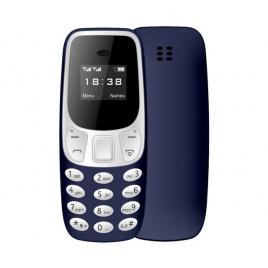 Mini telefon dual sim cu radio fm si bluetooth, 68x28x12mm, albastru