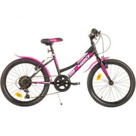 Bicicleta copii dino bikes 20 inch mtb fete sport negru cu 6 viteze