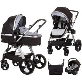 Carucior copii 3 in 1 chipolino havana obsidian silver