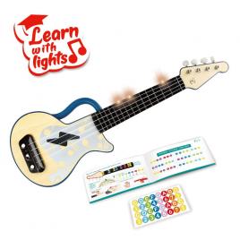 Jucarie din lemn - instrument ukulele (chitara) albastru