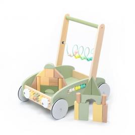 Premergator verde din lemn cu cuburi 5 in 1 umu toys