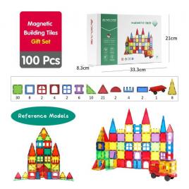 Set de constructie magnetic 3d - 100 piese