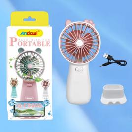 Mini ventilator f09 cu suport telefon, 500mah, usb, 1+1 gratis
