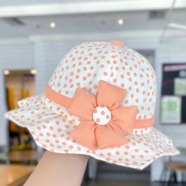 Palariuta ivoire pentru fetite - orange flower (marimi palarii - sepci: 2-3 ani)