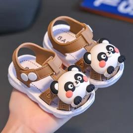 Sandalute maro pentru baietei - panda (marime disponibila: marimea 24)