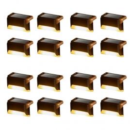 Set 16 lampi solare cu senzor de lumina pentru gard, scari sau balustrada. negru