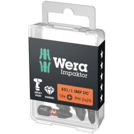 Set 10 biti 851/1 imp dc, ph2 x 25mm, wera 05057616001