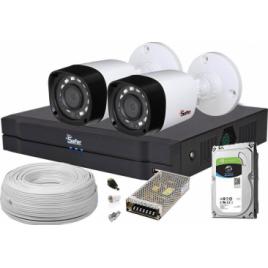 Kit supraveghere video 2 camere complet FULL HD IR 20m 1 x HDD