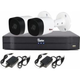 Sistem supraveghere 2 camere exterior 5 MP IR 20 + DVR pentabrid Dahua