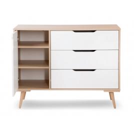 Comoda de infasat copii klups sofie alb-natur