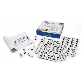 Set portativ audoadeziv cu 85 note muzicale magnetice