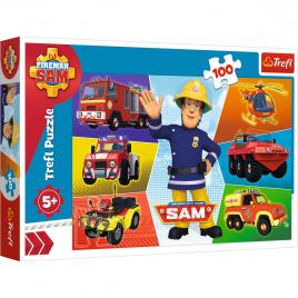 Puzzle trefl 100 masinile pompierului sam