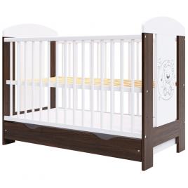 Patut copii din lemn hubners calisto ursulet 120x60 cm maro cu sertar
