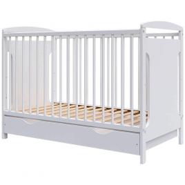 Patut copii din lemn hubners karly 120x60 alb cu sertar