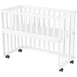 Patut copii din lemn co-sleeper hubners matei 94x46 cm alb
