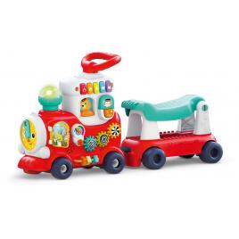 Trenulet 4 in 1 ride on hola toys rosu