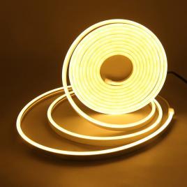 Banda led neon qdt05, flexibila, lumina alb cald, 12v, 5m