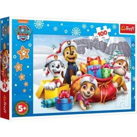 Puzzle trefl 100 piese patrula catelusilor craciunul alaturi de patrula
