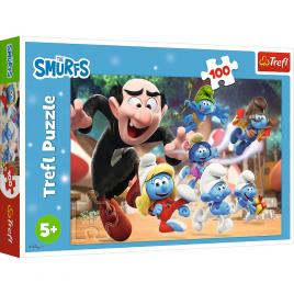 Puzzle trefl 100 strumfii lectiile lui papa strumf