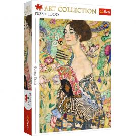Puzzle trefl 1000 art collection gustav klimt doamna cu evantai
