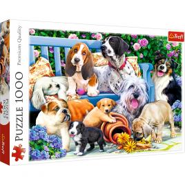 Puzzle trefl 1000 caini in gradina