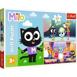 Puzzle trefl 24 maxi planeta milo aventurile motanului milo