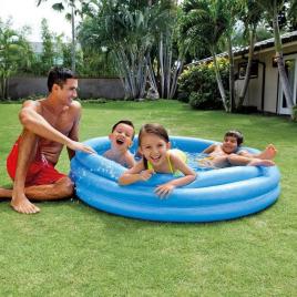 Piscina gonflabila rotunda, 147 x 33 cm, vinil, albastra, 3 inele