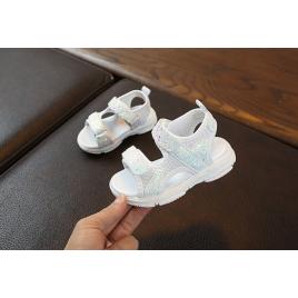 Sandale albe cu sclipici pentru fetite (marime disponibila: marimea 30)