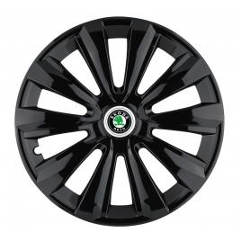Set 4 capace roti, potrivite jantelor de r14, pentru skoda, model delta negru