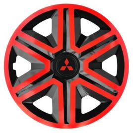 Set 4 capace roti action rosu-negru r16, pentru mitsubishi