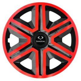 Set 4 capace roti action rosu-negru r16, pentru ssangyoung
