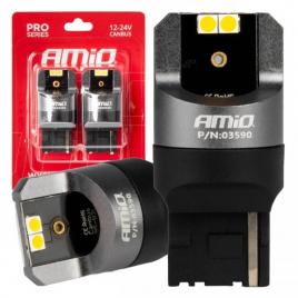 Becuri canbus pro wy21w ,4x3030 smd portocaliu 12v 24v amio-03590