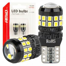 Becuri led canbus t10 w5w 27smd 2016 alb 12v 24v