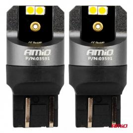Set 2 becuri 7443 pro w21/5w 4x3030 smd alb 12v 24v amio-03591