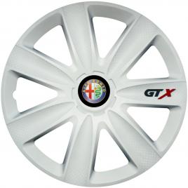 Set 4 capace roti gtx alb r15, compatibil cu alfa romeo