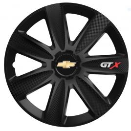 Set 4 capace roti gtx carbon negru r14, pentru chevrolet