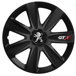 Set 4 capace roti gtx carbon negru r17, pentru peugeot