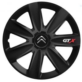 Set 4 capace roti gtx carbon negru r17, pentru citroen