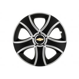 Set 4 capace roti bis gri-negru r15 pentru gama auto chevrolet