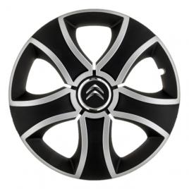 Set 4 capace roti bis gri-negru r15 pentru gama auto citroen