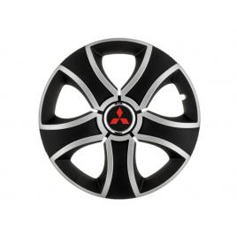 Set 4 capace roti bis gri-negru r15 pentru gama auto mitsubishi
