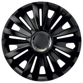Set capace roti 16` negre cu inel cromat royal