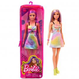 Papusa barbie fashionista blonda cu suvite mov