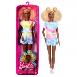 Papusa barbie fashionista cu par afro blond