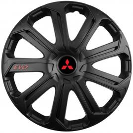 Set 4 capace roti evo negru r14, pentru mitsubishi